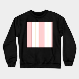 Pattern of white and pastel pink vertical regency stripes Crewneck Sweatshirt